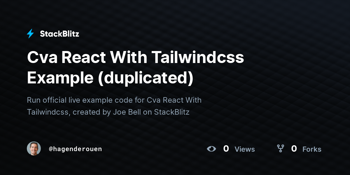 Cva React With Tailwindcss Example (duplicated) - StackBlitz