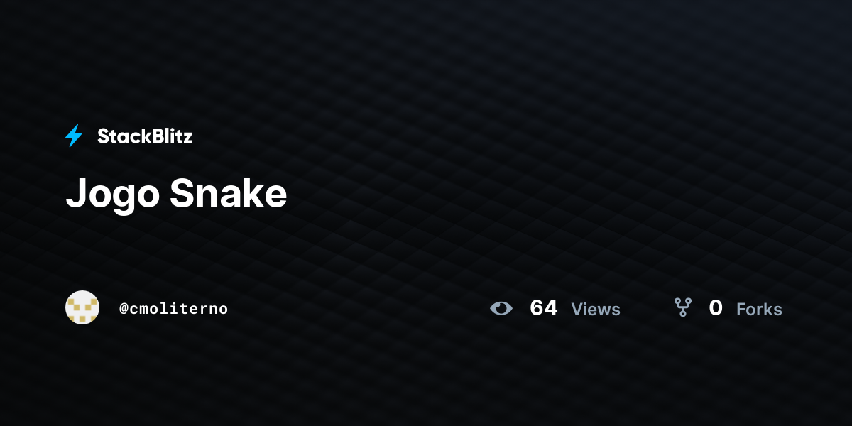 Jogo Snake - StackBlitz