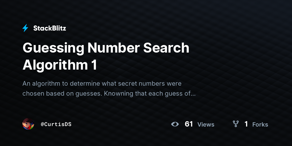 Guessing Number Search Algorithm 1 - StackBlitz