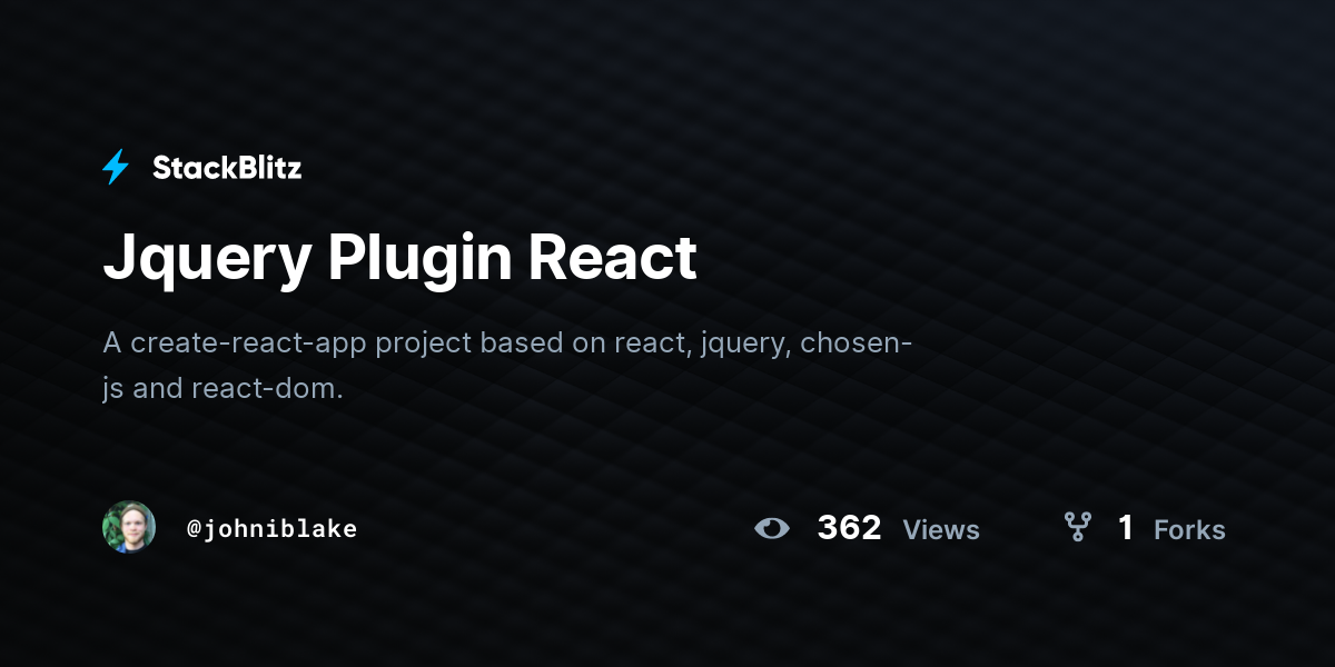 Jquery Plugin React - StackBlitz