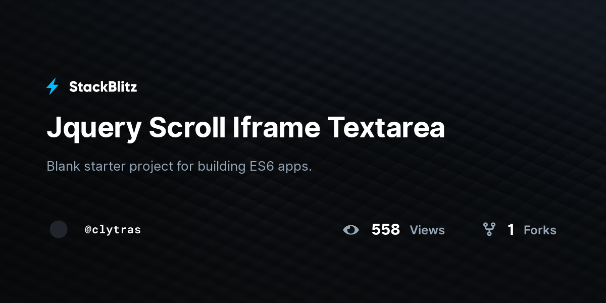 Jquery Scroll Iframe Textarea - StackBlitz