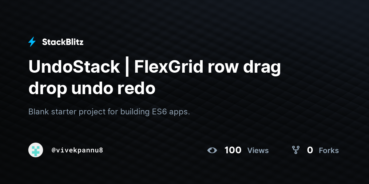 UndoStack | FlexGrid row drag drop undo redo - StackBlitz