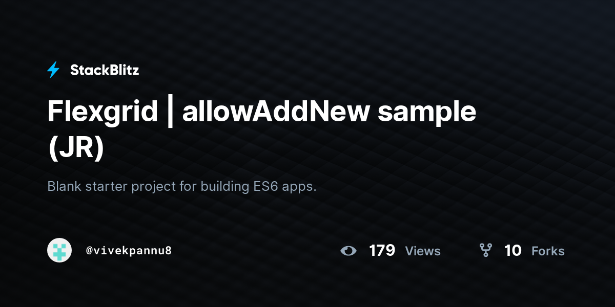 Flexgrid | allowAddNew sample (JR) - StackBlitz