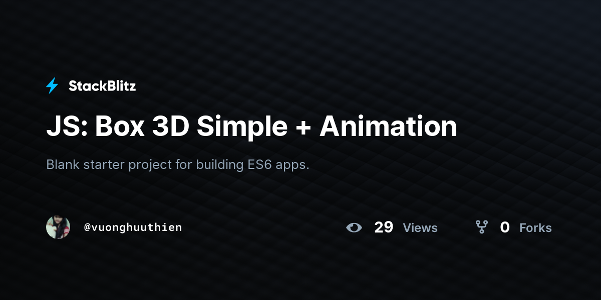 JS: Box 3D Simple + Animation - StackBlitz