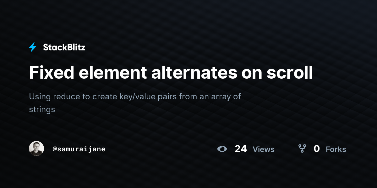Fixed element alternates on scroll - StackBlitz