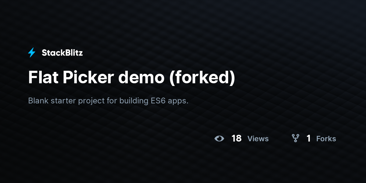 Flat Picker demo (forked) - StackBlitz