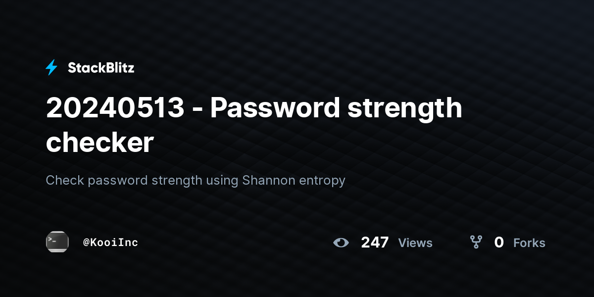 Password strength checker stackblitz