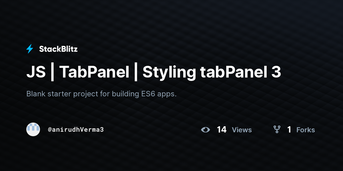 JS | TabPanel | Styling tabPanel 3 - StackBlitz