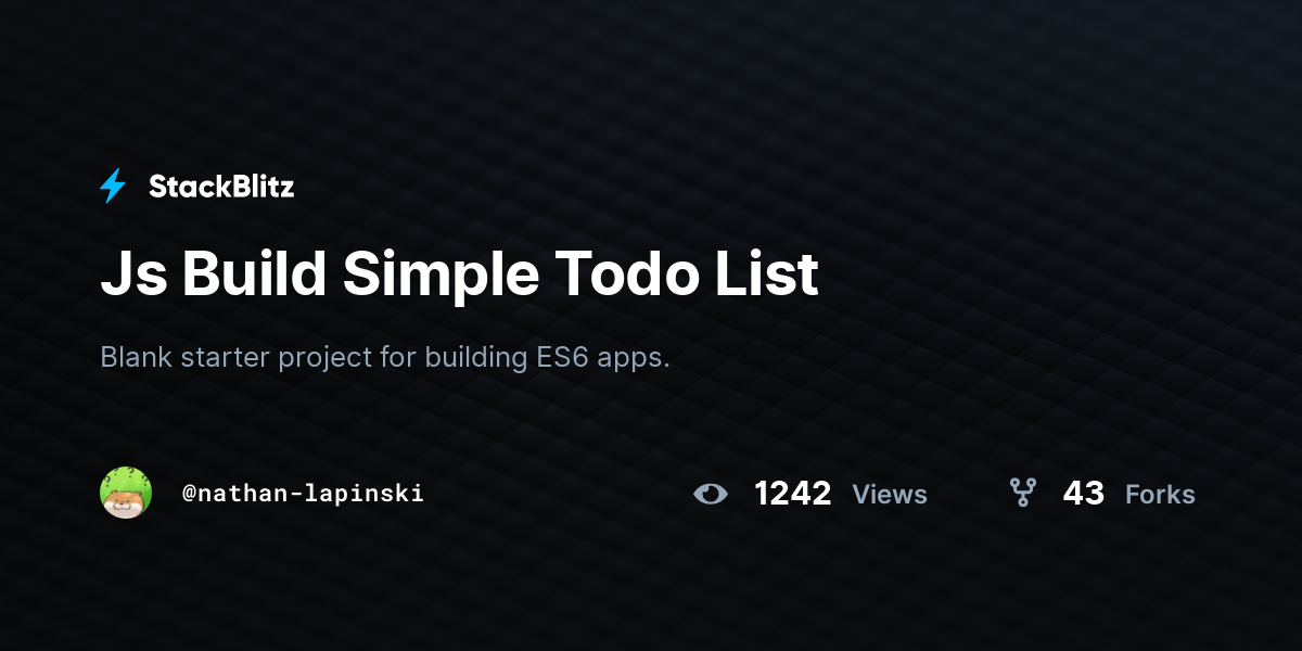 Js Build Simple Todo List - StackBlitz