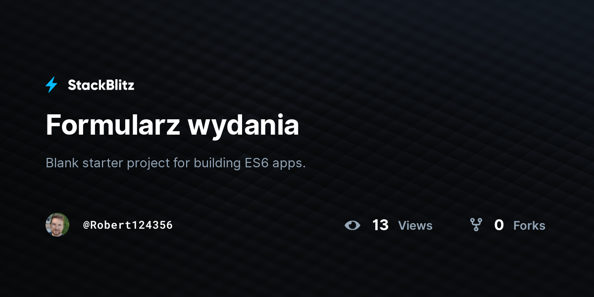 Formularz wydania - StackBlitz