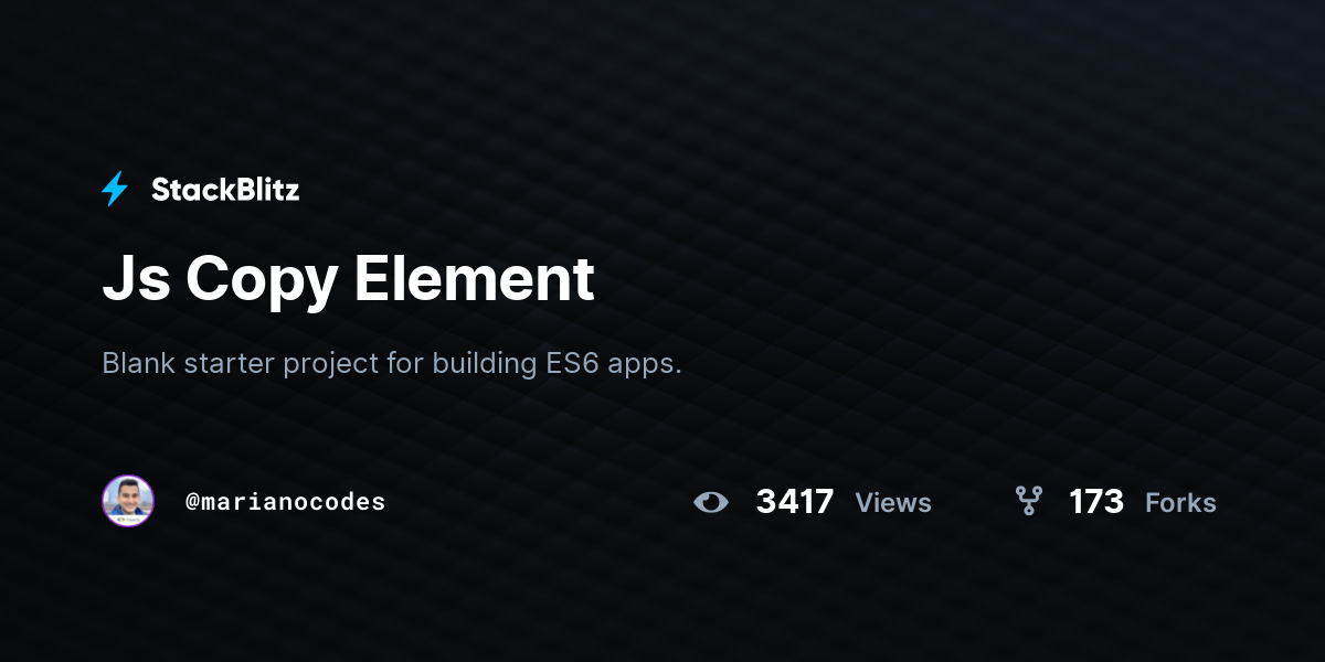 Js Copy Element - StackBlitz