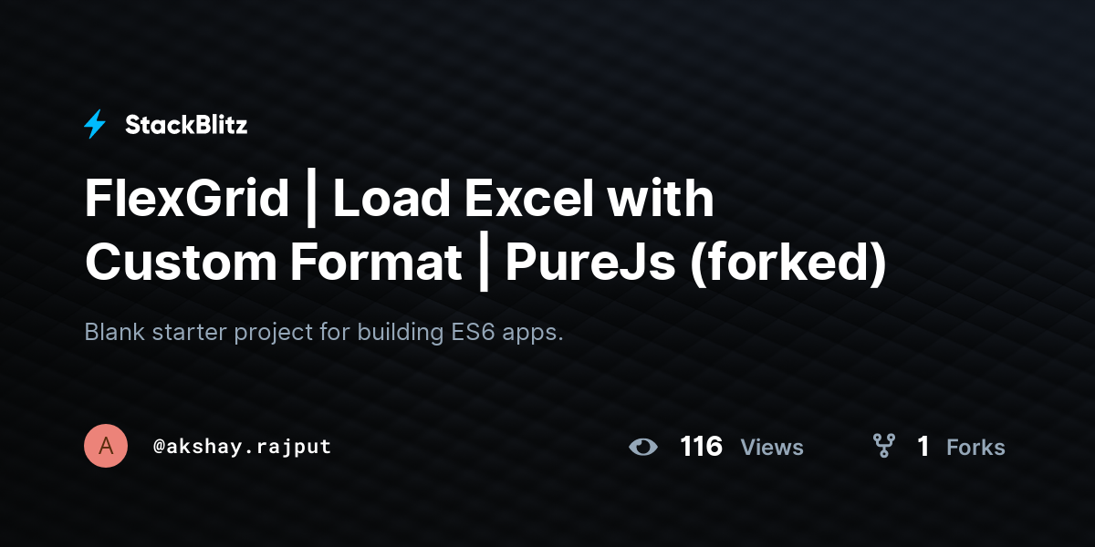 FlexGrid | Load Excel with Custom Format | PureJs (forked) - StackBlitz