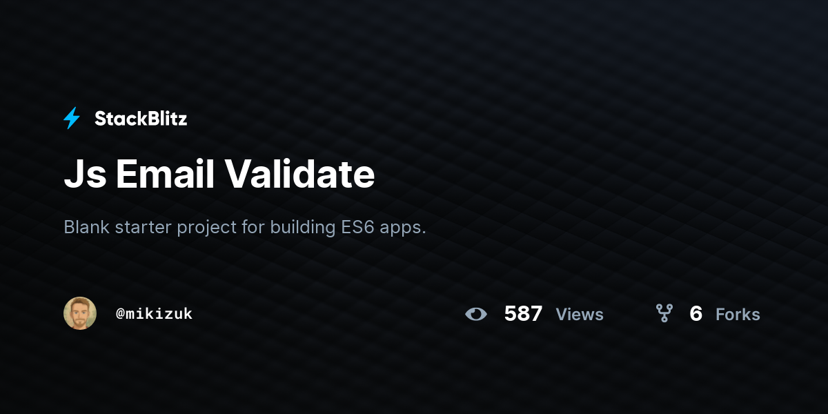 Js Email Validate - StackBlitz