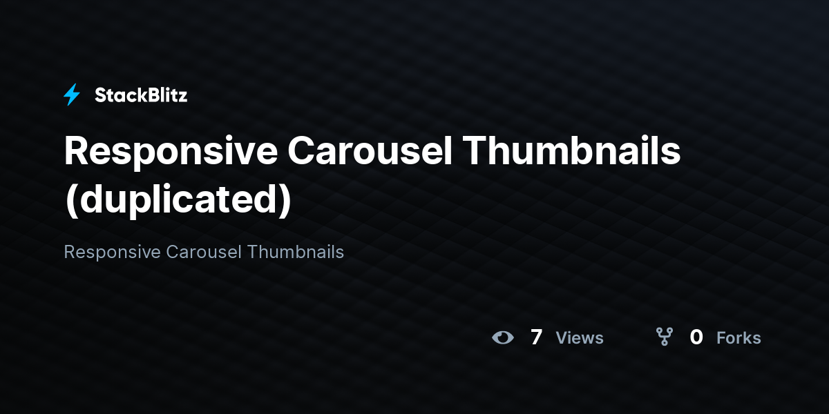 Responsive Carousel Thumbnails (duplicated) - StackBlitz