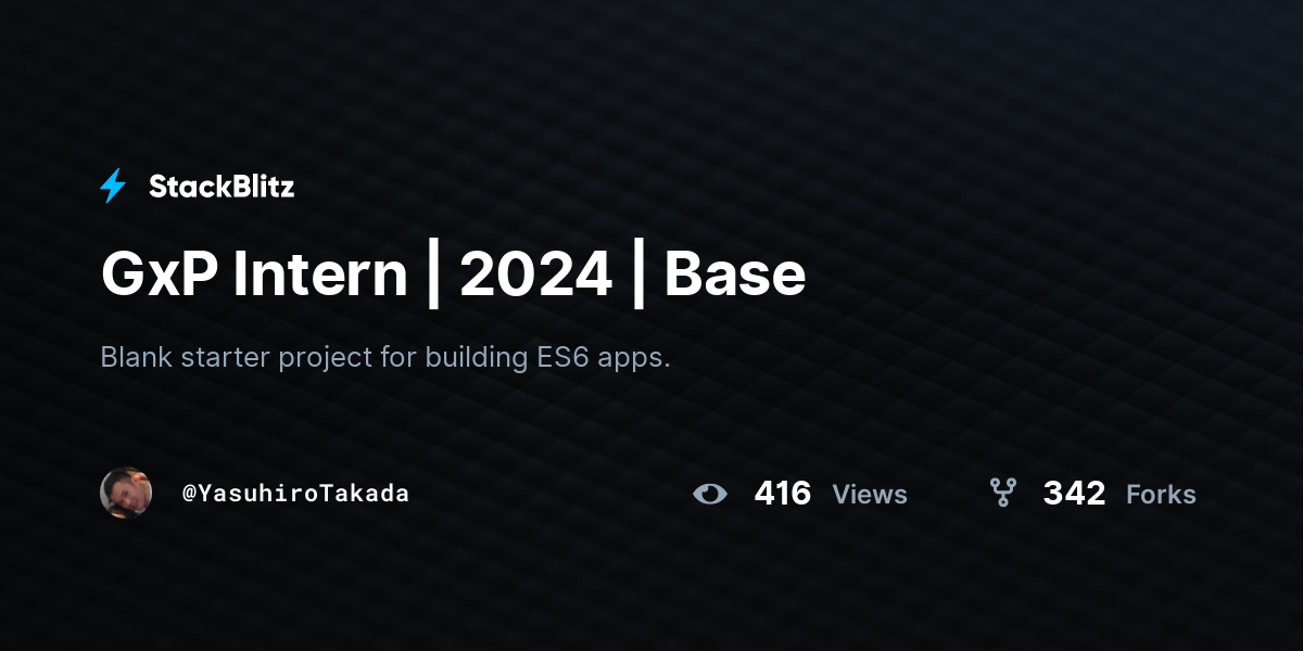 GxP Intern | 2024 | Base - StackBlitz