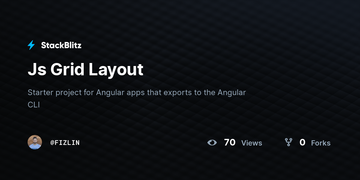 Js Grid Layout - StackBlitz