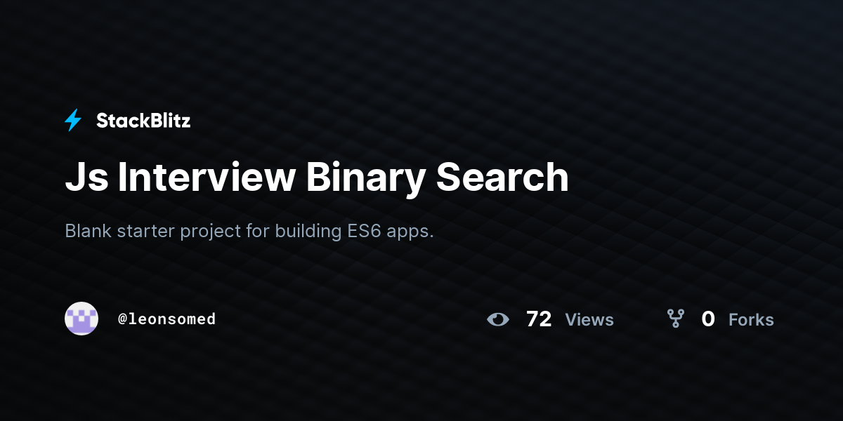 Js Interview Binary Search - StackBlitz