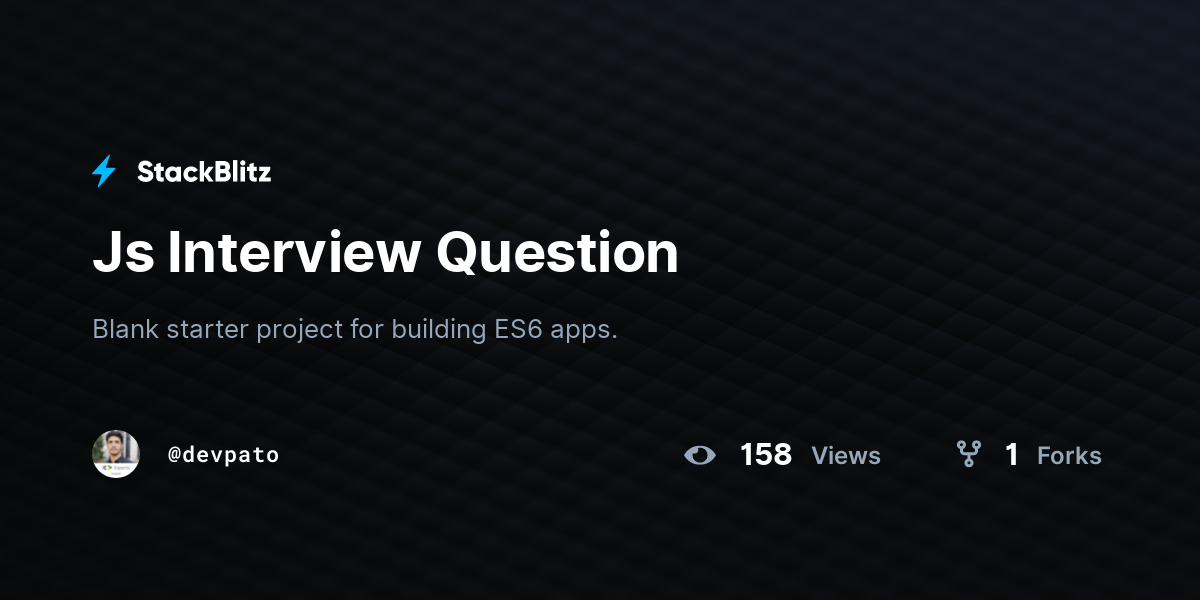 Js Interview Question - StackBlitz