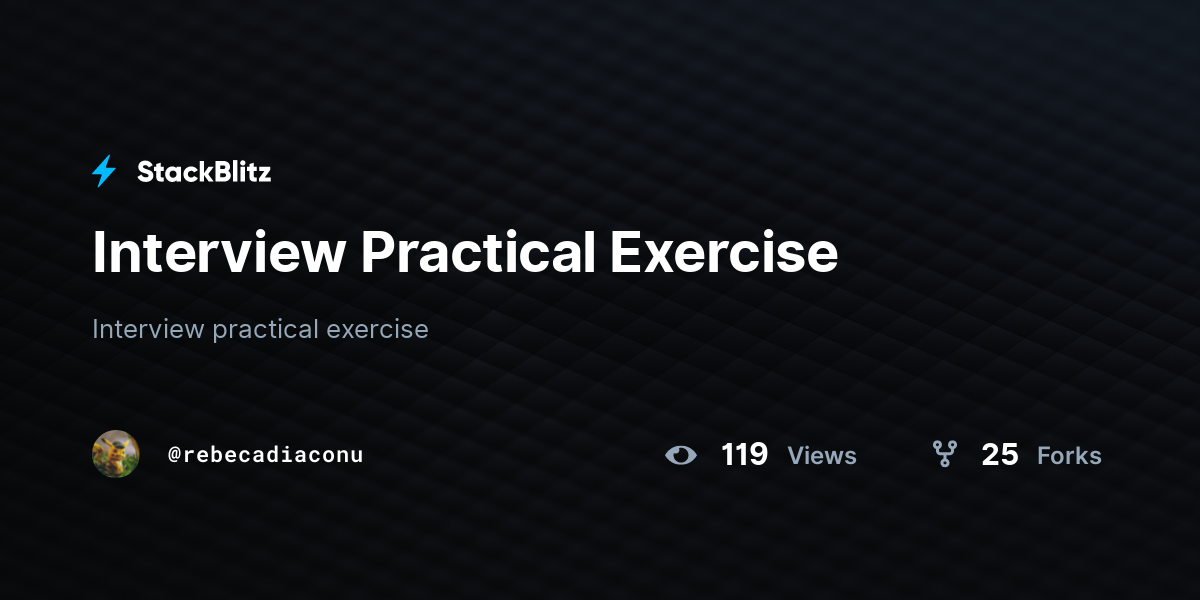Interview Practical Exercise - StackBlitz