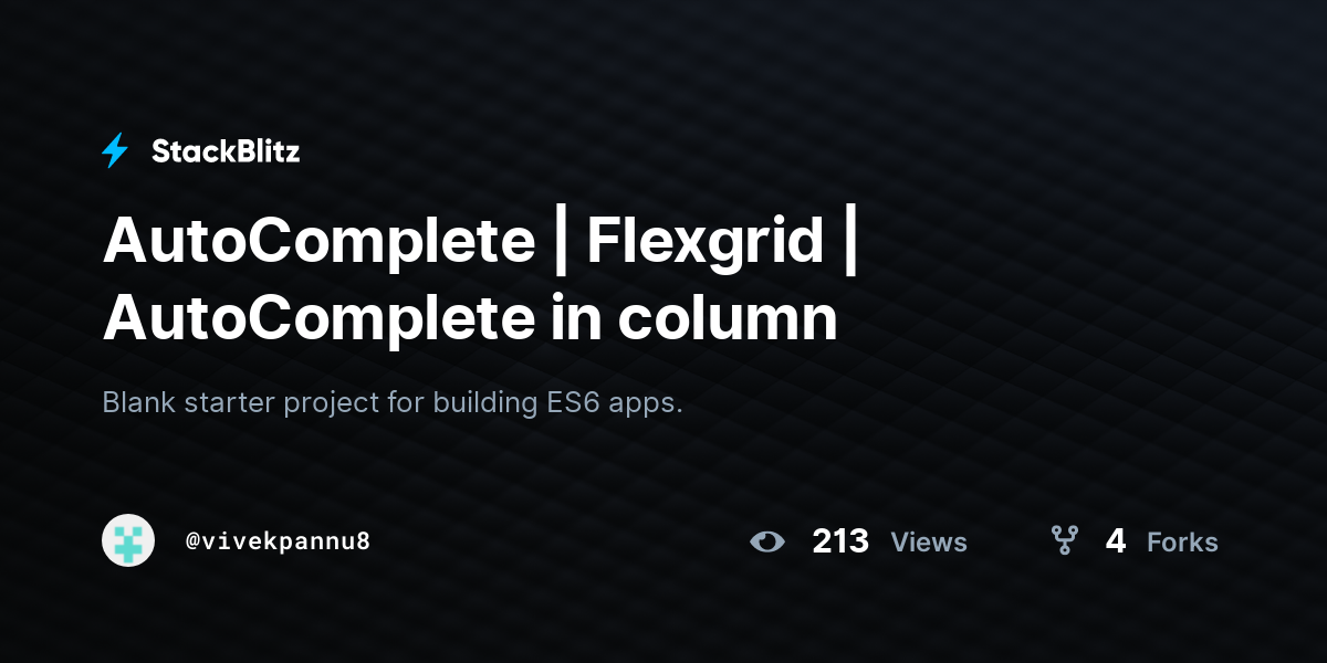 AutoComplete | Flexgrid | AutoComplete in column - StackBlitz