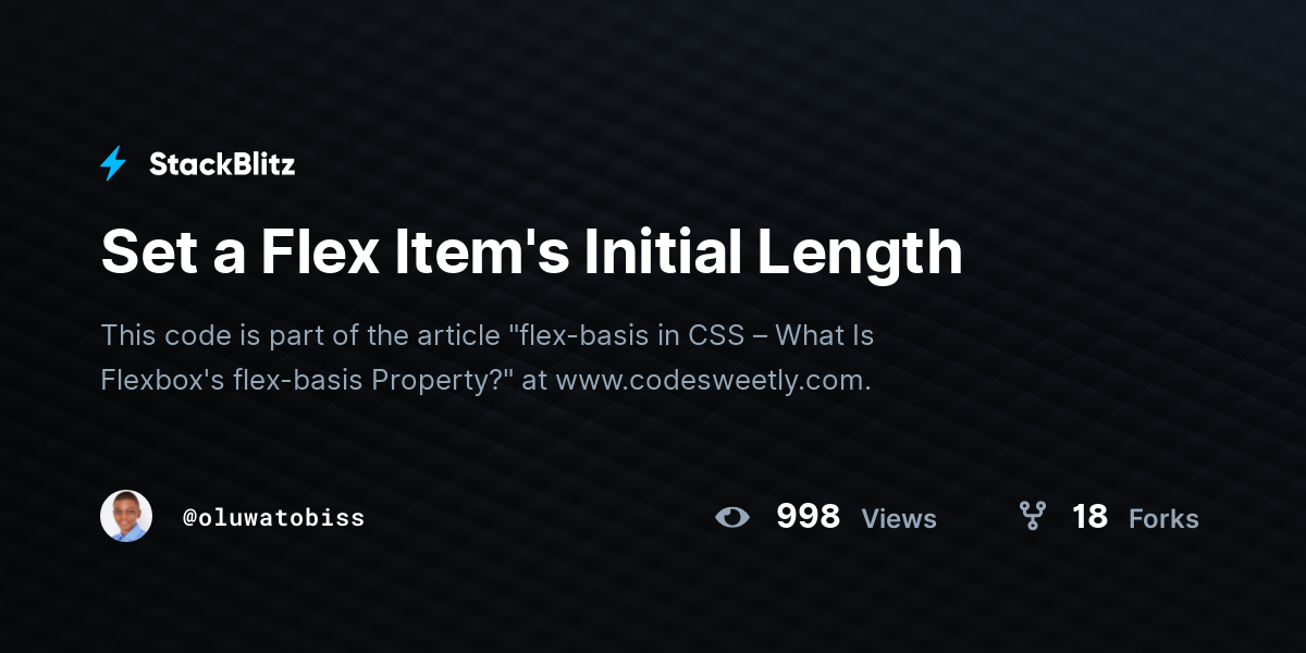 Set a Flex Item's Initial Length - StackBlitz