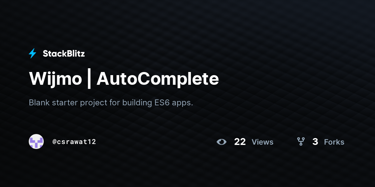 Wijmo | AutoComplete - StackBlitz