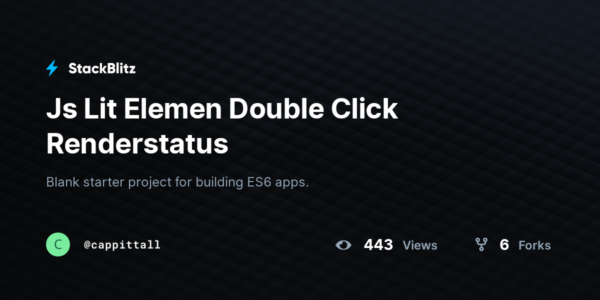 Js Lit Elemen Double Click Renderstatus - StackBlitz