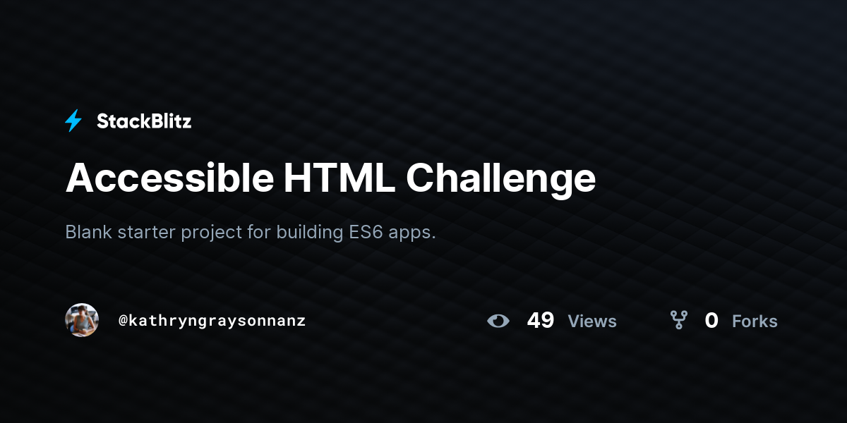 Accessible HTML Challenge - StackBlitz