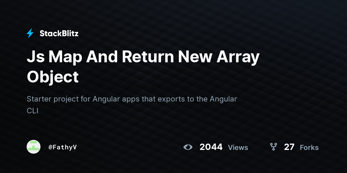 Js Map And Return New Array Object - StackBlitz