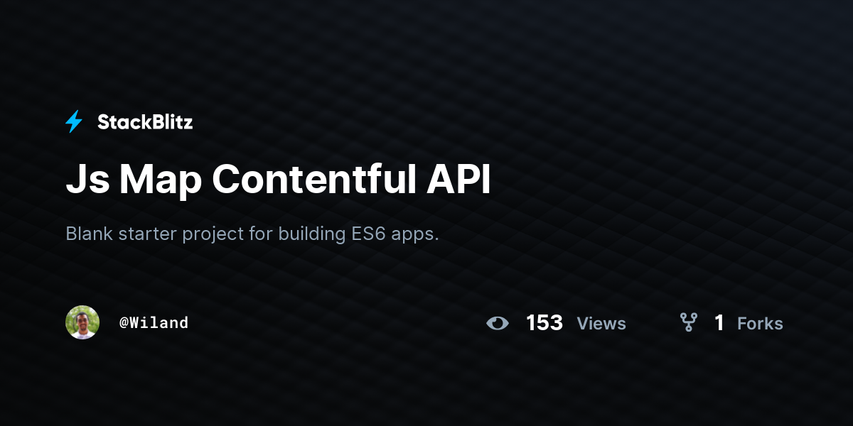 Js Map Contentful API StackBlitz
