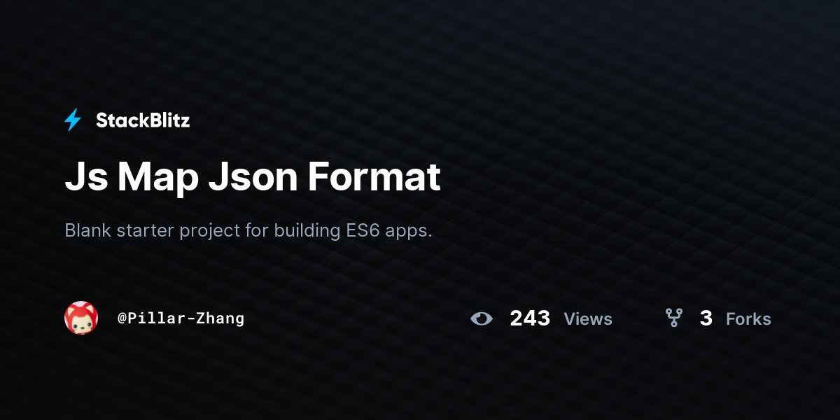 Js map json format stackblitz