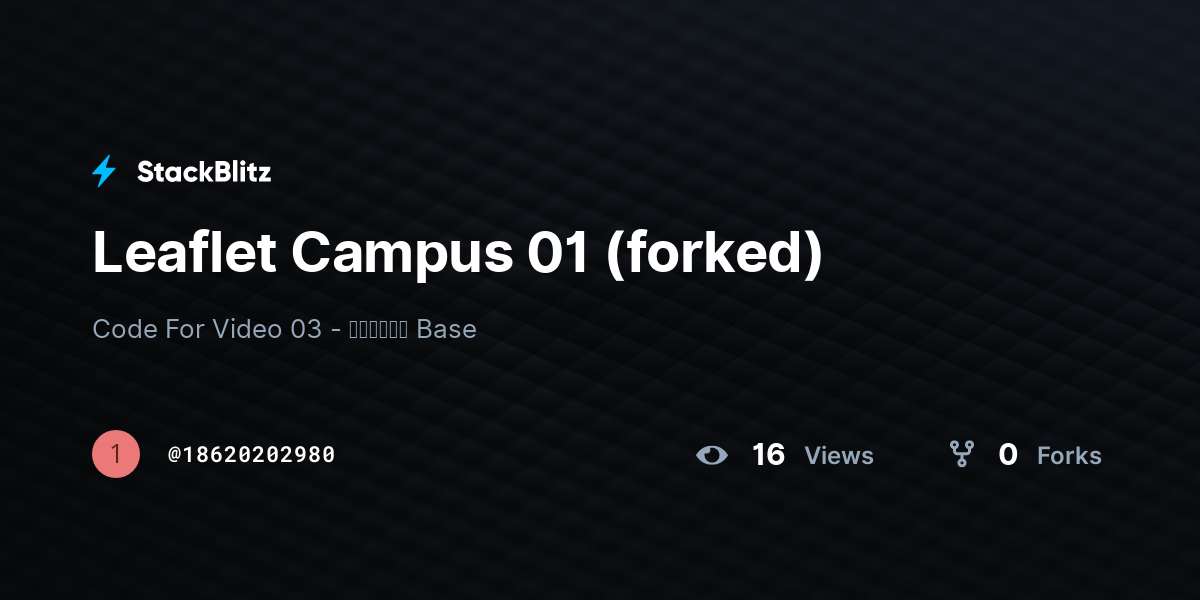Leaflet Campus 01 (forked) - StackBlitz