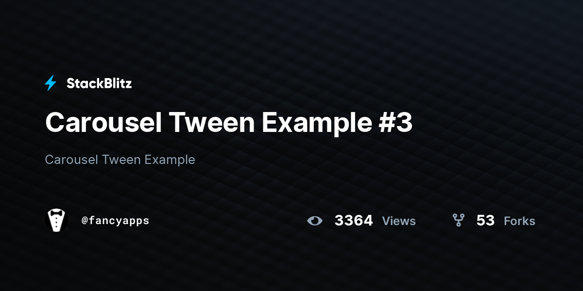 Carousel Tween Example #3 - StackBlitz