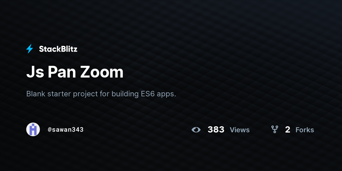 Js Pan Zoom StackBlitz