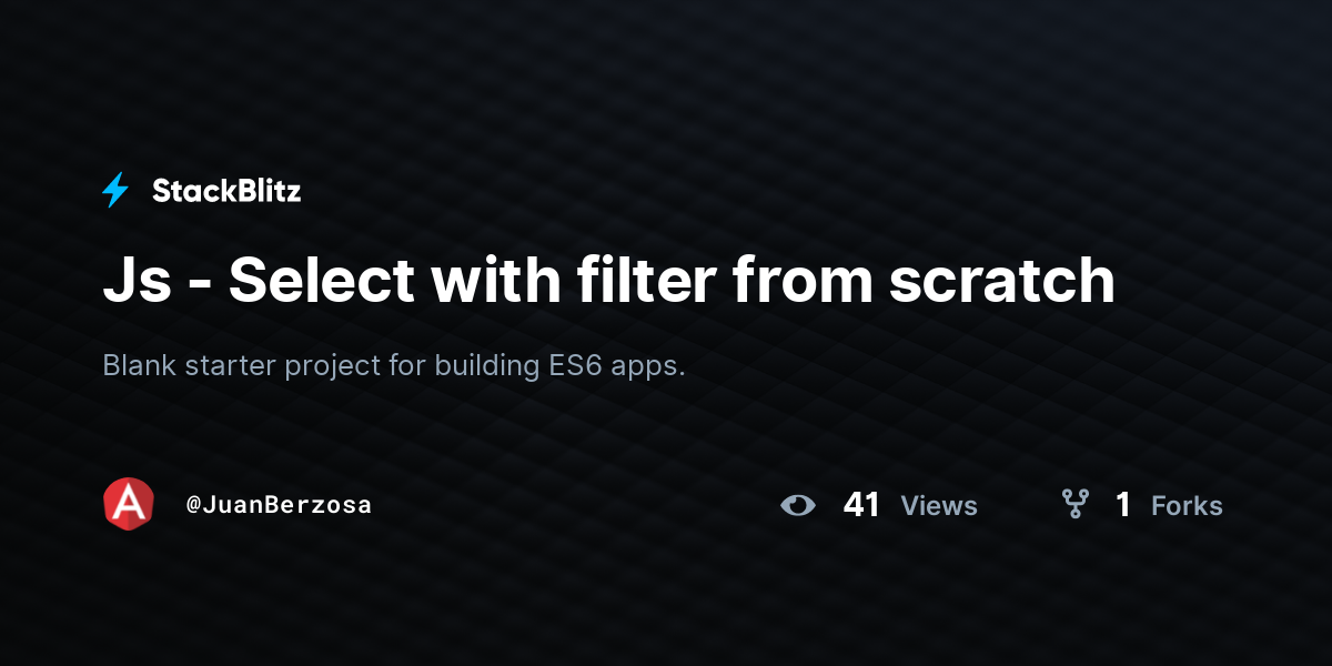 Js - Select with filter from scratch - StackBlitz