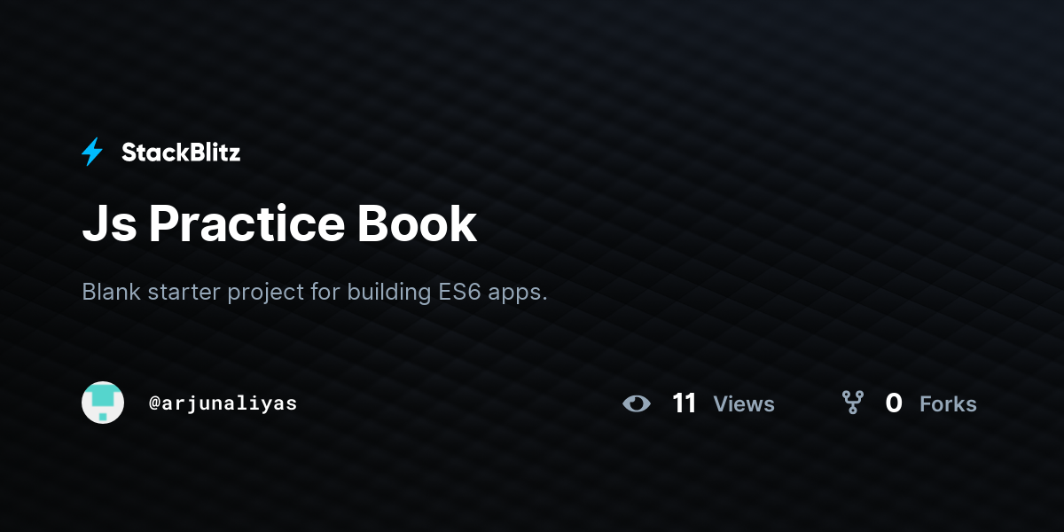 Js Practice Book - StackBlitz