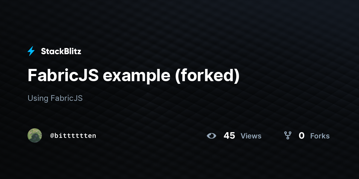FabricJS example (forked) - StackBlitz
