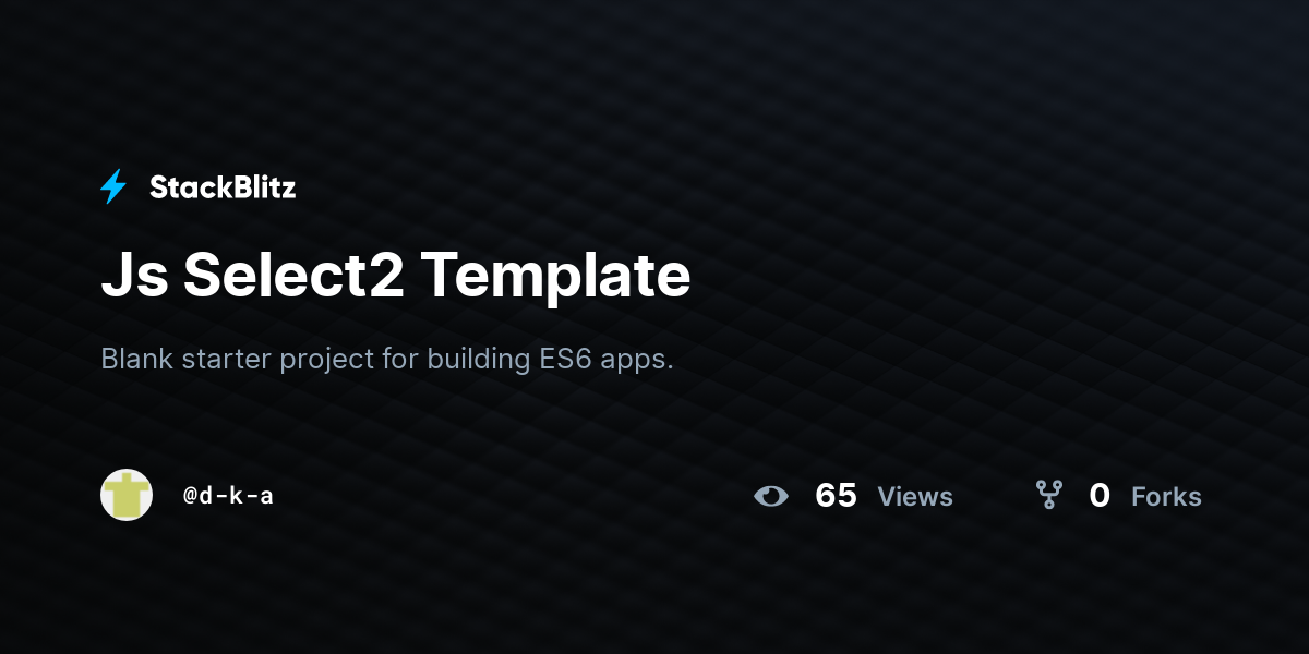 Js Select2 Template - StackBlitz