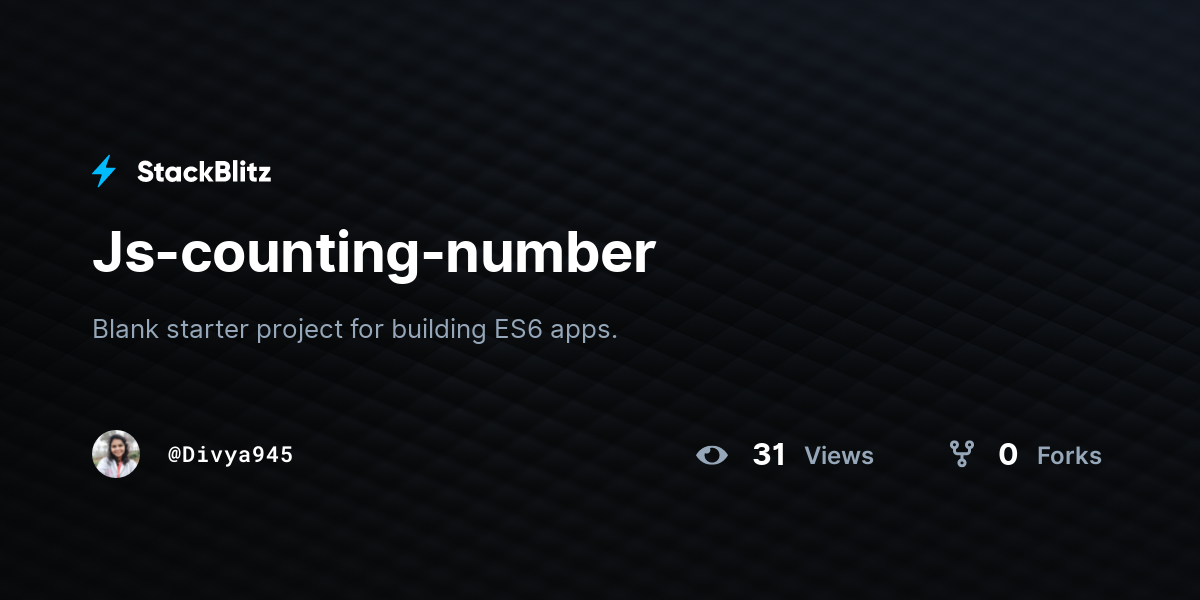 Jscountingnumber StackBlitz