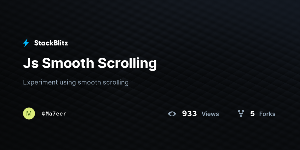 Js Smooth Scrolling - StackBlitz
