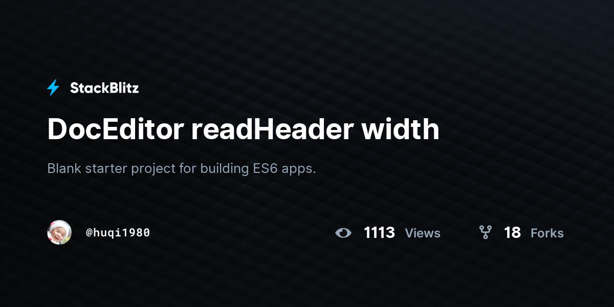 DocEditor readHeader width - StackBlitz
