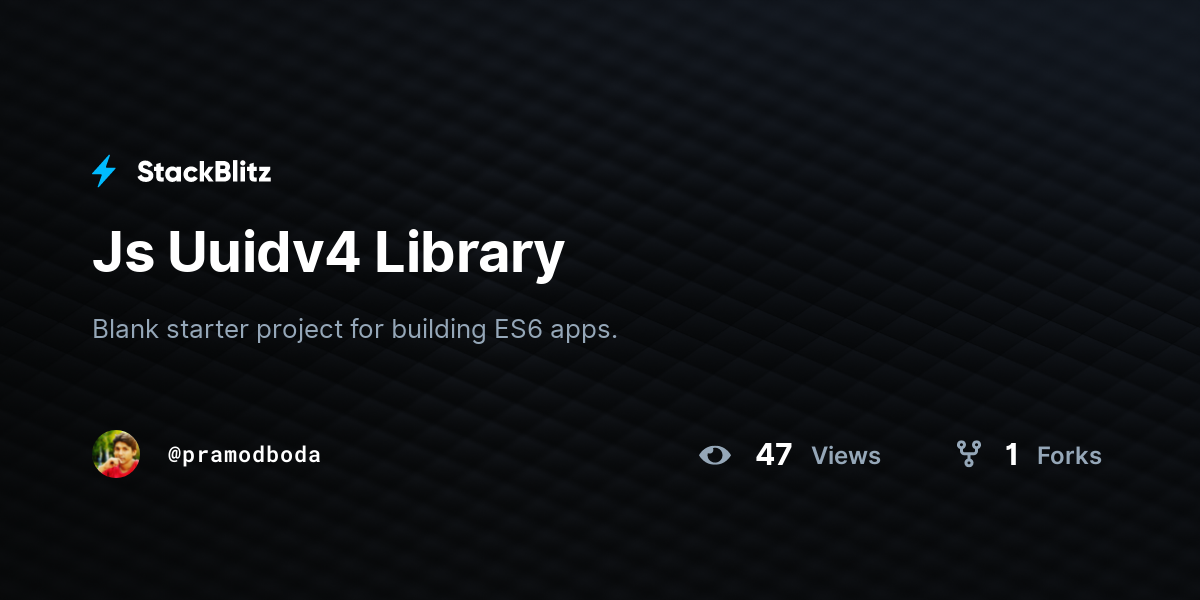 Js Uuidv4 Library - StackBlitz
