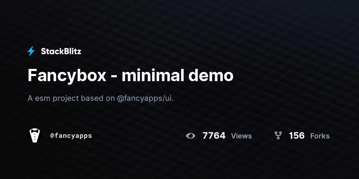 Fancybox - minimal demo - StackBlitz