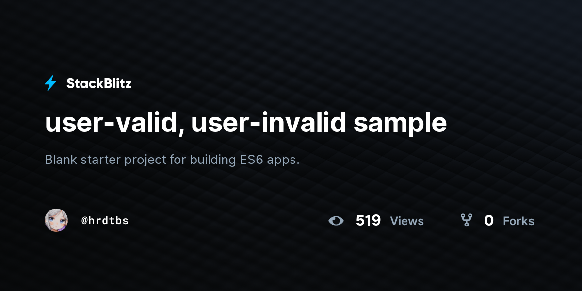user-valid, user-invalid sample - StackBlitz