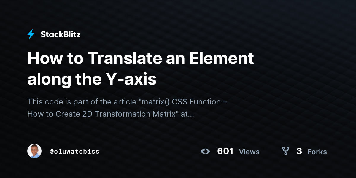How to Translate an Element along the Y-axis - StackBlitz