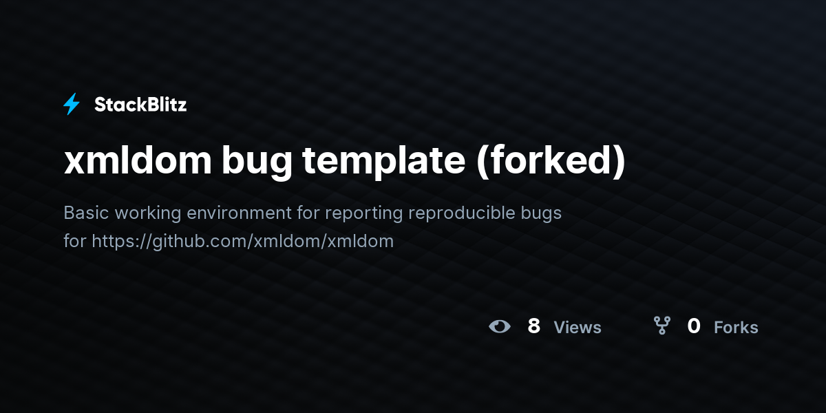 xmldom bug template (forked) - StackBlitz
