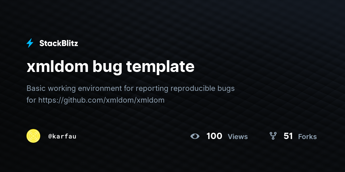 xmldom bug template - StackBlitz