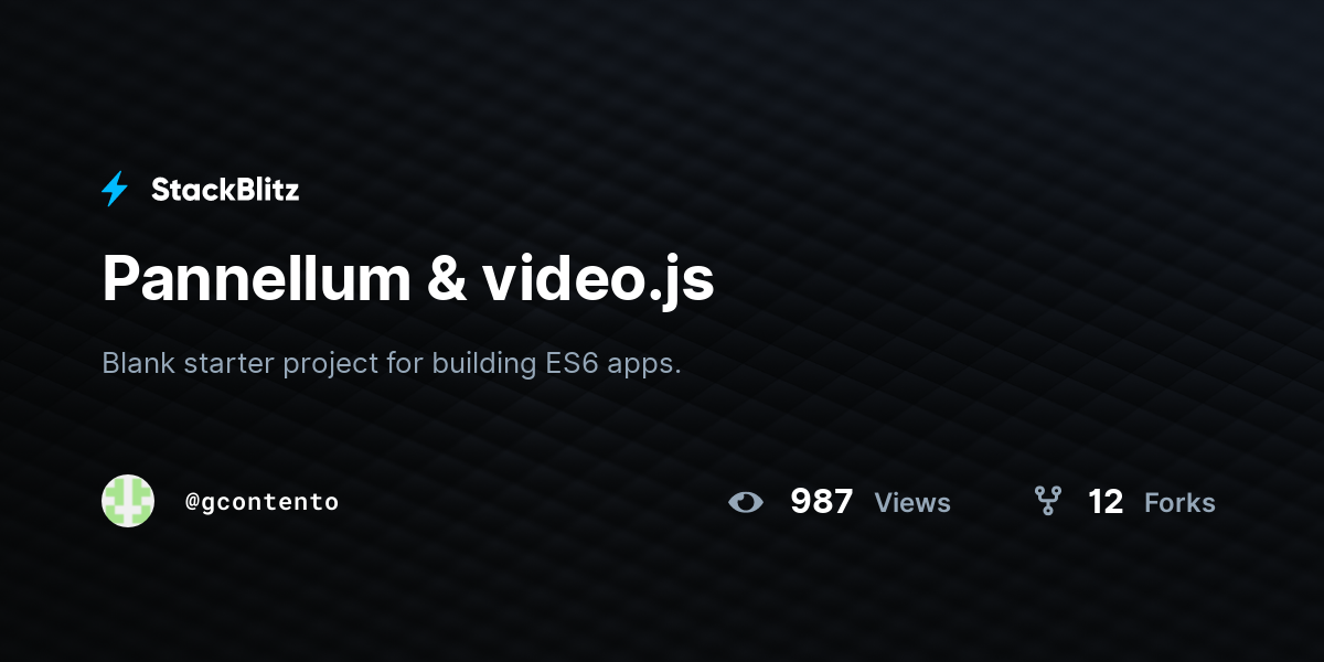 Pannellum & video.js - StackBlitz