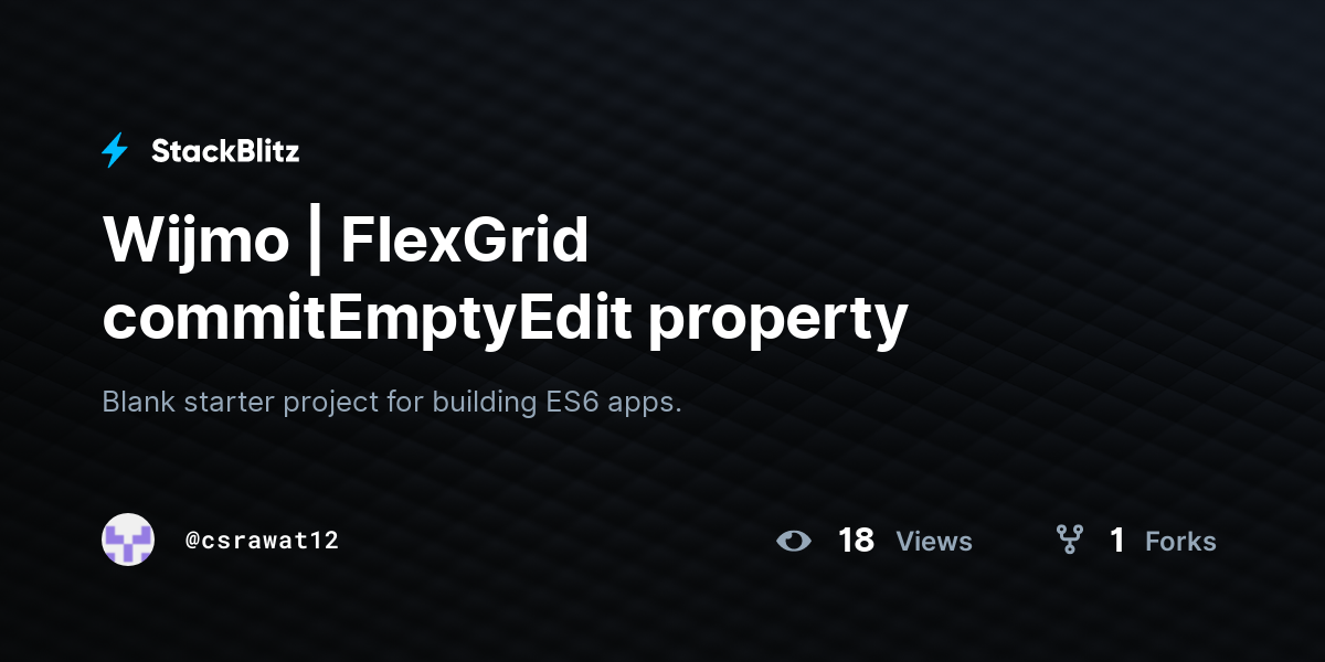 Wijmo | FlexGrid commitEmptyEdit property - StackBlitz