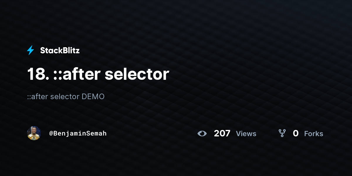 18. ::after selector - StackBlitz